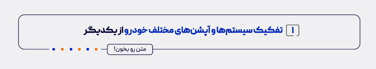تفکیک سیستم ها و آپشن های مختلف خودرو