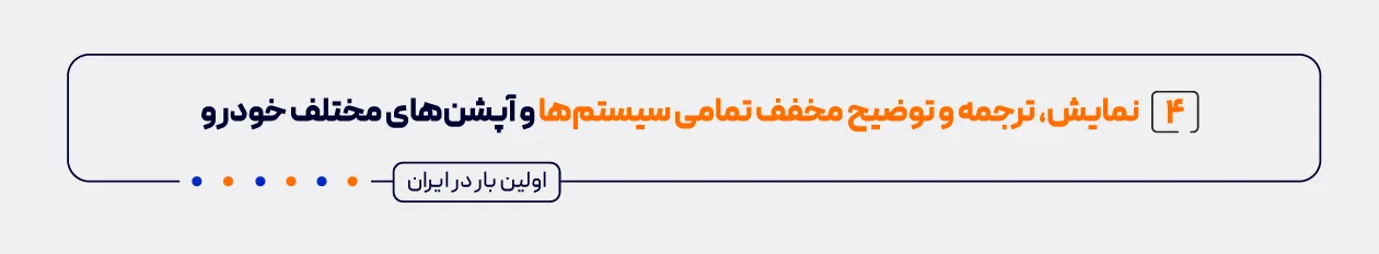 نمایش ترجمه و توضیح مخفف سیستم های خودرو