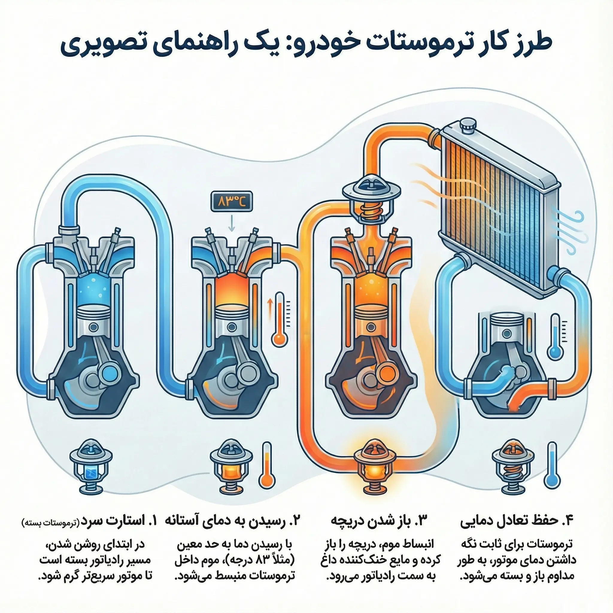 طرز کار ترموستات خودرو