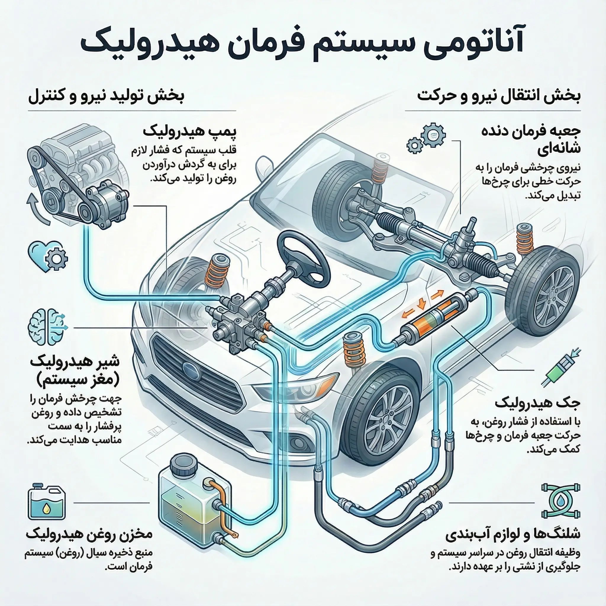 اجزای فرمان هیدرولیک