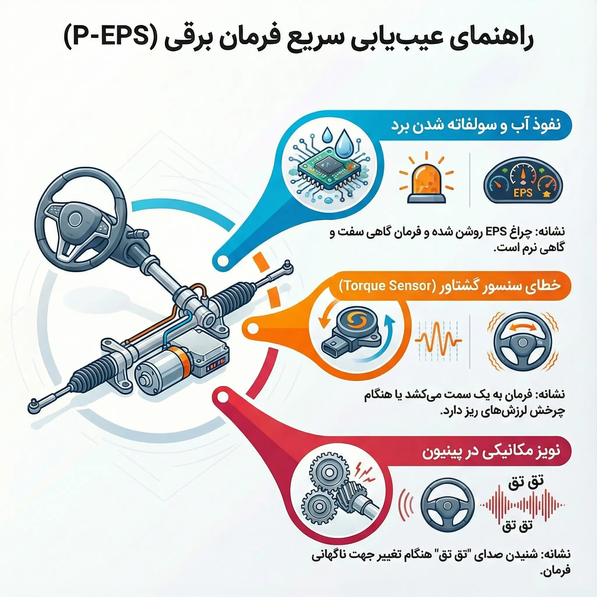 شایع‌ترین علائم خرابی و مشکلات P-EPS