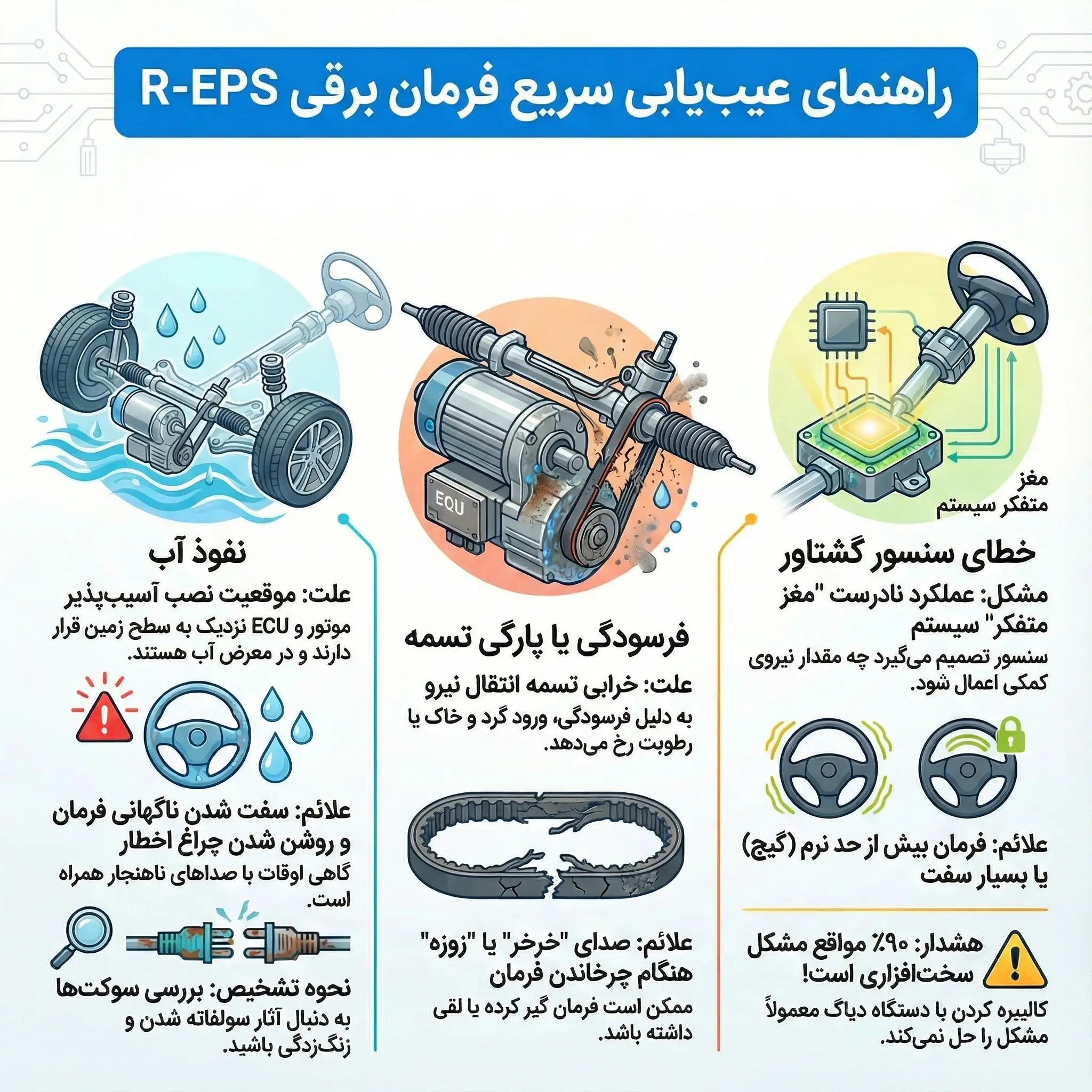علائم خرابی و مشکلات رایج در R-EPS