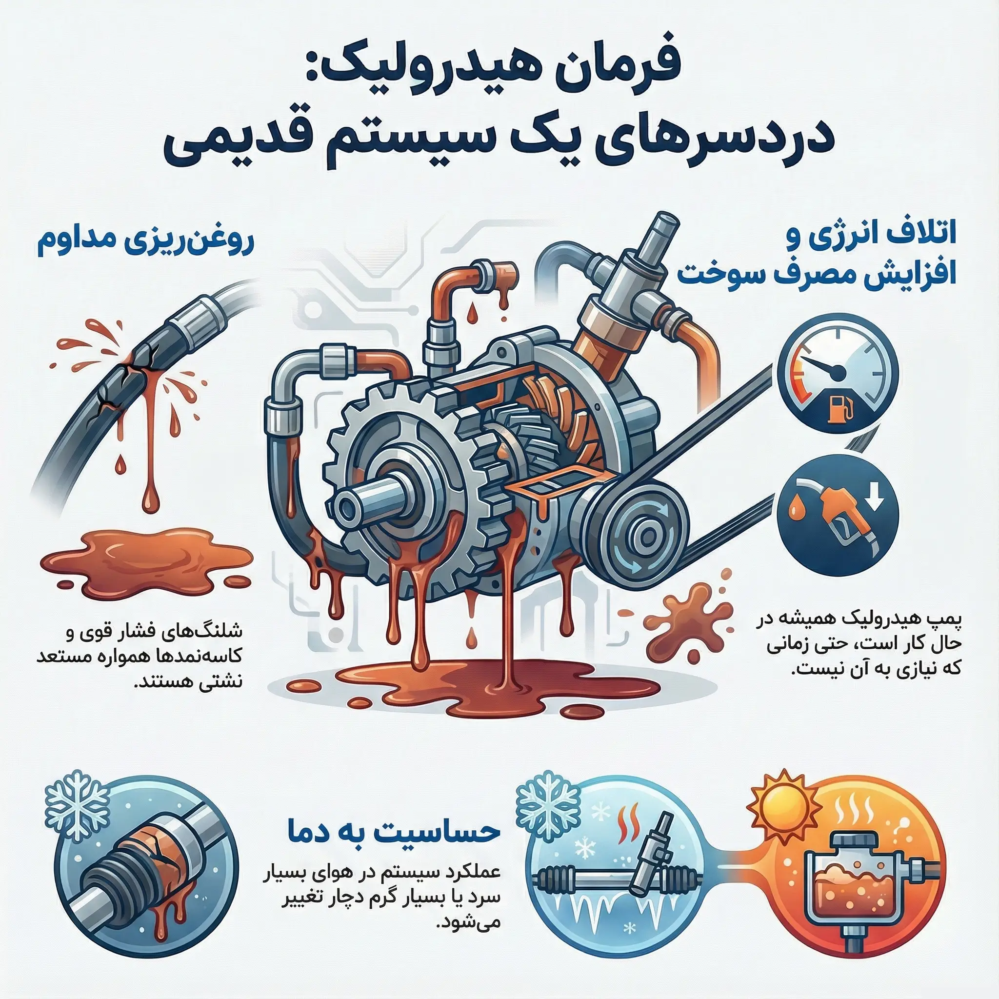 معایب فرمان هیدرولیک