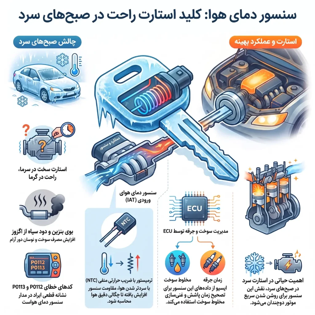تأثیر سنسور دمای هوا بر کارکرد خودرو در صبح‌های سرد