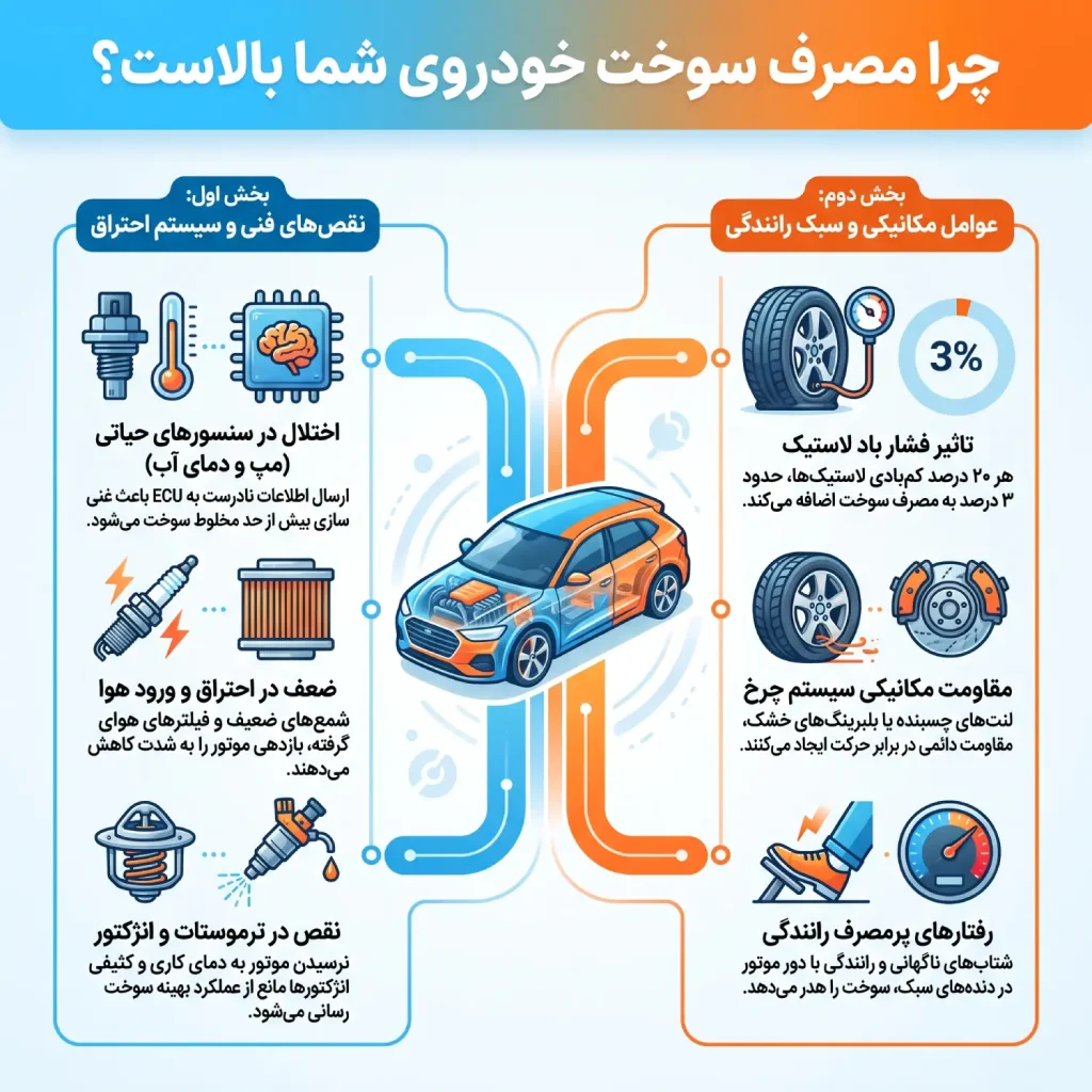 دلایل مصرف بالای سوخت