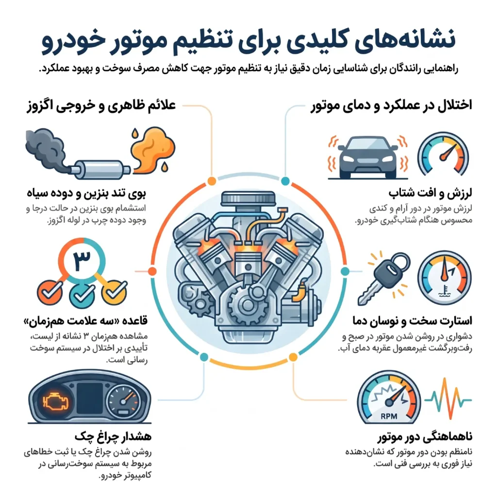علائم نیاز به تنظیم موتور خودرو را از کجا بشناسیم؟