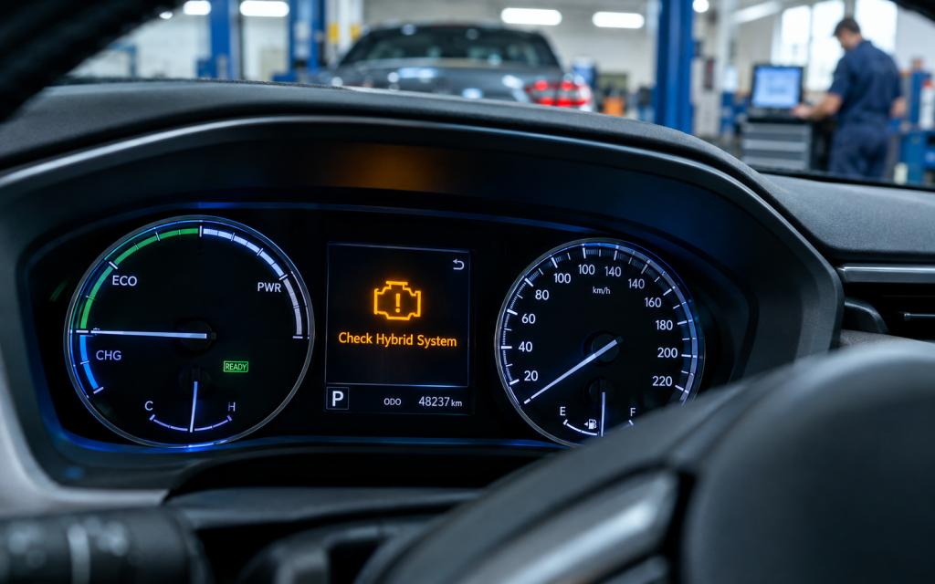 چراغ Check Hybrid System چیست؟ علت‌ها و روش عیب‌یابی