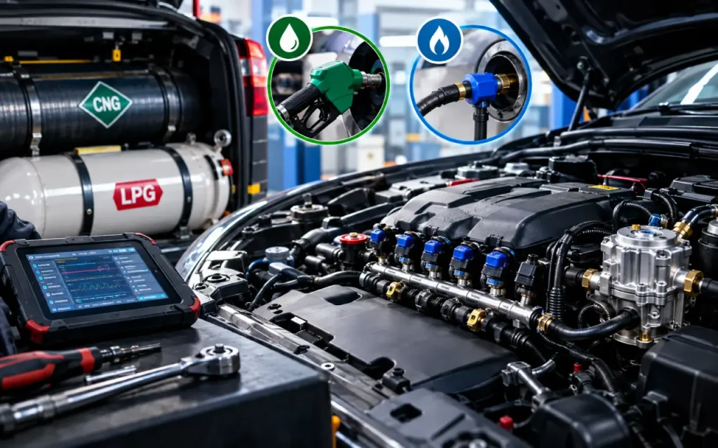 عیب‌یابی و تنظیم موتور در خودروهای دوگانه‌سوز CNG و LPG