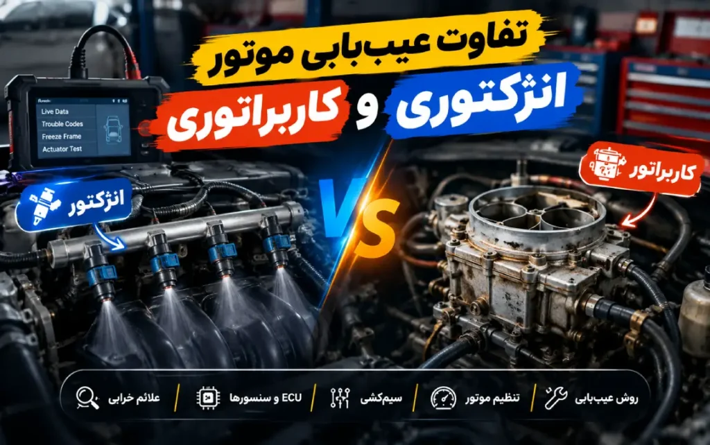 تفاوت_عیب‌یابی_موتور_انژکتوری_و_کاربراتوری