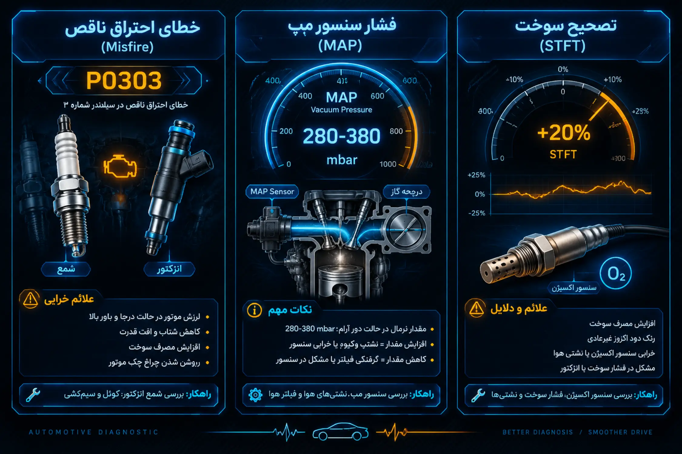علائم خرابی سوپاپ و واشر سرسیلندر در داده‌های زنده دیاگ