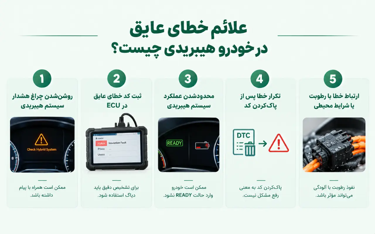 علائم خطای عایق در خودرو هیبریدی چیست؟