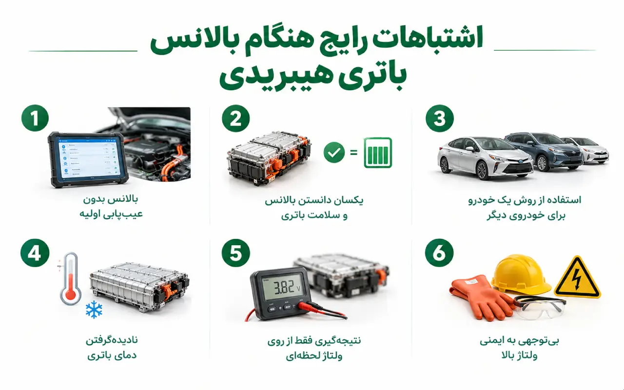 اشتباهات رایج هنگام بالانس باتری هیبریدی